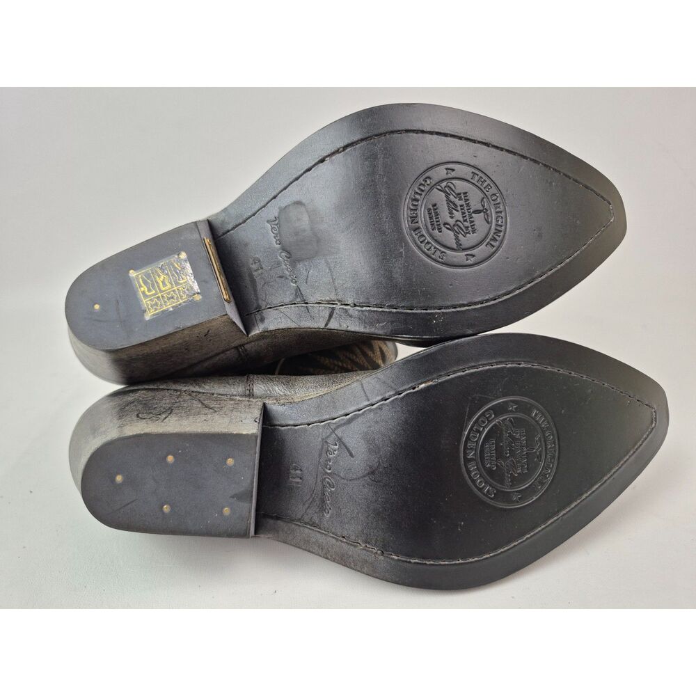 Golden Goose Black Ecru Wish Star Low Western Boots Size 41 US 11 - Picture 6 of 7